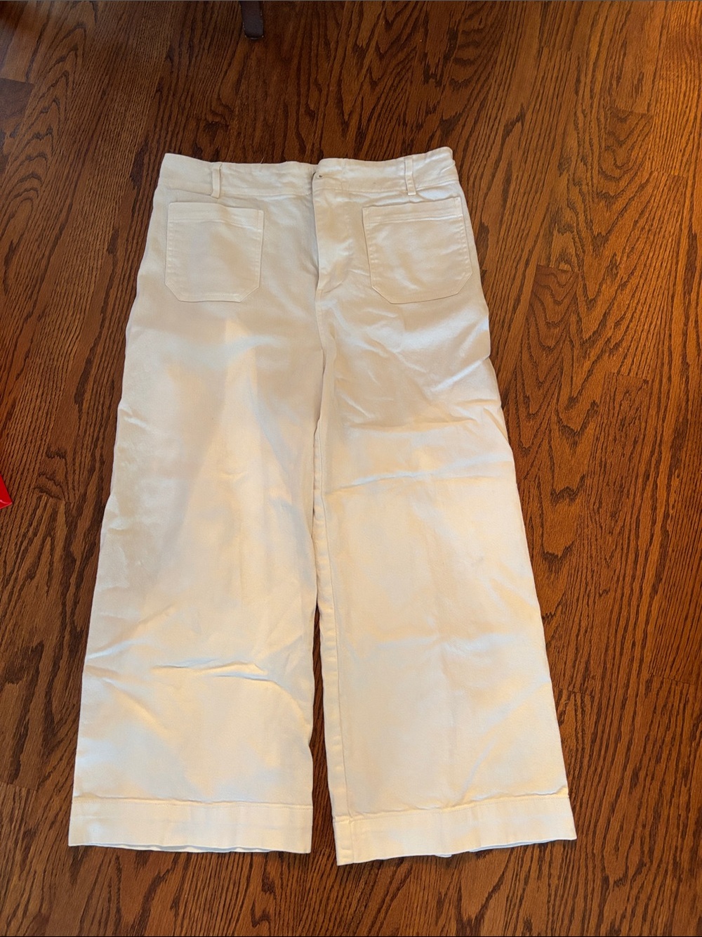 eesome Cream Ankle-Cropped Wide Leg Jeans